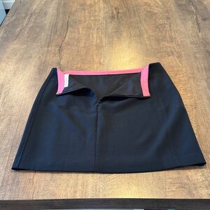 LOFT Black Mini Skirt with Pink Waistband